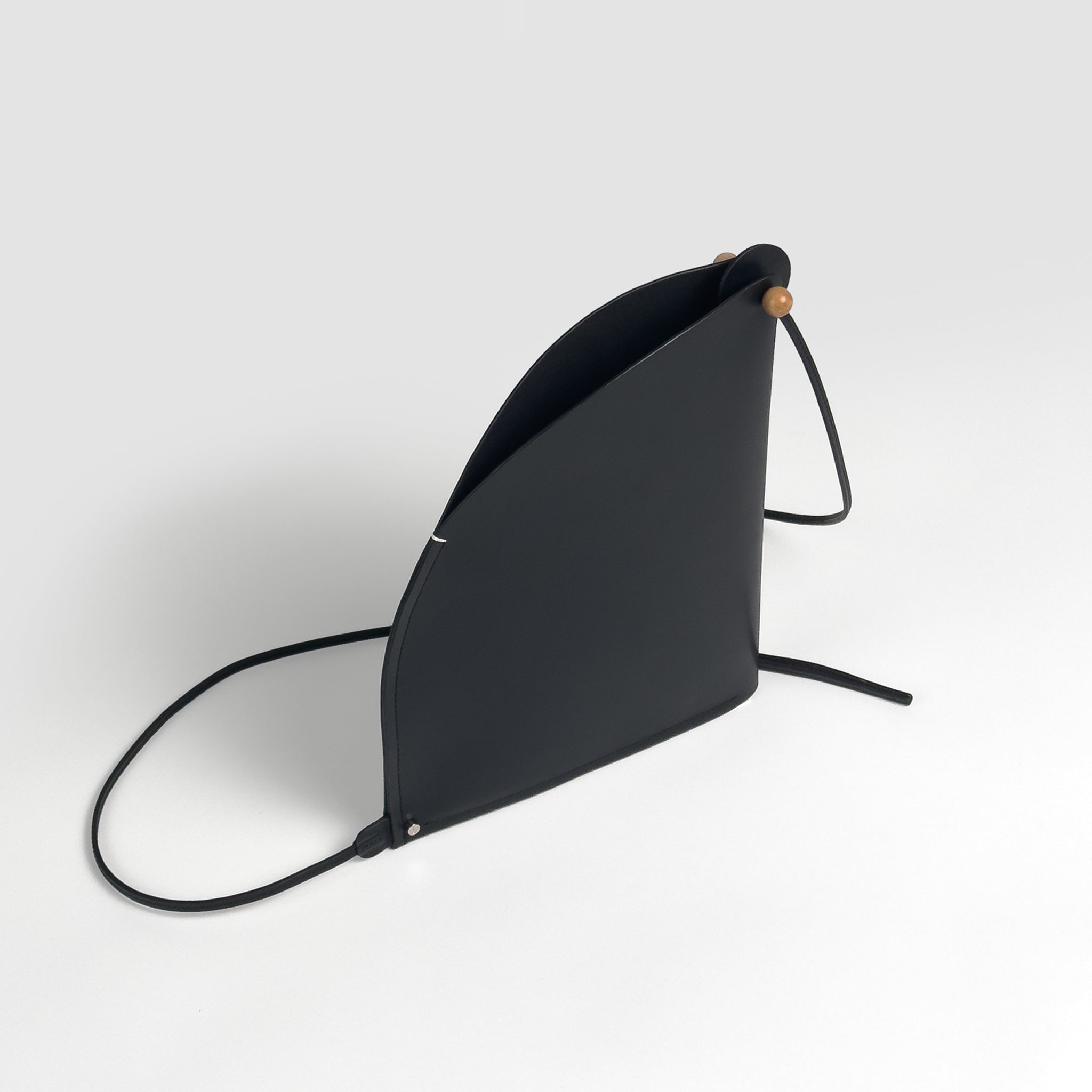 ショルダーバッグ・ポシェット Minimal Leather Dual Pocket Shoulder Bag MiniBlack Minimalist Black Leather Shoulder Bag With Pouch, Crossbody